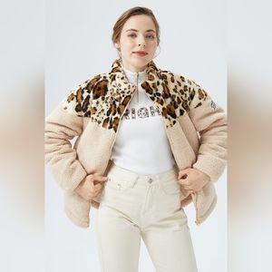 •OROLAY• Short Stand Collar Fuzzy Coat